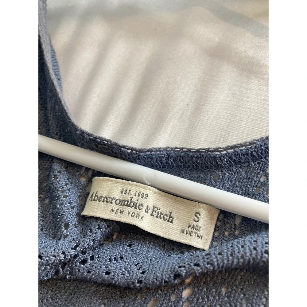 Abercrombie & Fitch Women's Y2K Knit‎ Tank Top Crochet Lace Up Size S Coquette - Picture 5 of 11